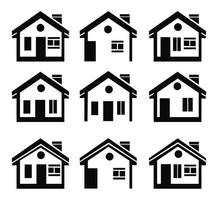 set van overzicht home icon, collectie home vector, home icon flat, homepage vector design huisje, huis logo pictogram vector