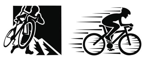 inspiratie logo mountainbike fietsen, mtb, geïsoleerde vector silhouet.