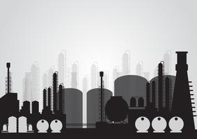 Slimme industriële chemische fabriek, vectorillustratie vector