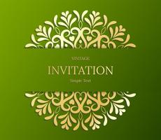 Elegant Save The Date-kaartontwerp. Vintage bloemen uitnodigingskaartsjabloon. Luxe swirl mandala groet gouden en groene kaart vector