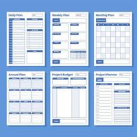 blauwe zakelijke dagboekplanner vector
