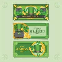 st patrick's day hoed en klaver banner set vector