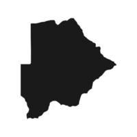 vectorillustratie van de zwarte kaart van Botswana op een witte achtergrond vector