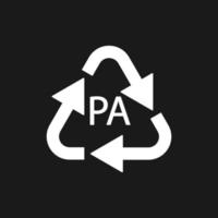 plastic recycling symbool pa polyamide, vectorillustratie vector