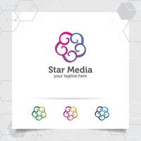 ster logo ontwerpconcept van verbonden lus symbool, abstract ster vector logo gebruikt voor financiën, boekhouding en consulting.