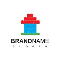 lego huis, kinderplaats of onroerend goed logo vector