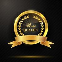 ronde gouden badge van de beste kwaliteit met lint vector