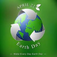 vectorillustratie van happy earth day banner op onscherpe achtergrond vector