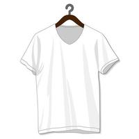 blanco witte v-hals t-shirt voor template.front en back look vector