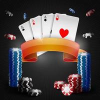 poker speelpenningen. pokerverzameling met chips vector