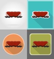 treinwagon trein plat pictogrammen vector illustratie