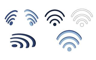 isometrische iconen set van wi-fi signaal. draadloze signaalpictogrammen gepresenteerd onder verschillende hoeken op een witte achtergrond. internetverbinding .van blauwe kleur. vector illustratie