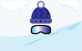 warme wintermuts en skimasker voor wintersport. vector illustratie