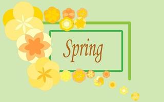 briefkaart.spring.gele bloemen.vector illustratie vector