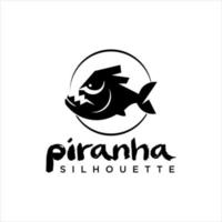 zwarte piranha ontwerp silhouet vector