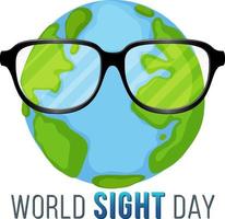 world sight day banner met earth globe met bril vector