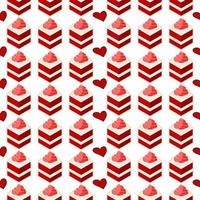 cake slice naadloos patroon rood fluweel vector