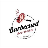 smakelijke barbecue-brisket-badge vector