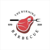 barbecue geroosterd vlees badge grafisch label vector