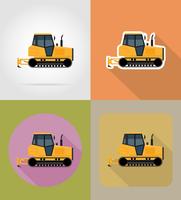 caterpillar trekker plat pictogrammen vector illustratie