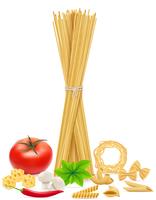 pasta met groenten vectorillustratie vector