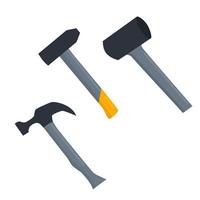 hamer set illustratie voor reparatie en woningrenovatie concept vector
