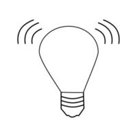 gloeilamp lijn pictogram. illustratie voor reparatiethema, doodle-stijl vector