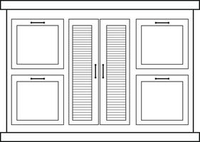 dressoir lineaire pictogram. contour symbool. vector geïsoleerde schets