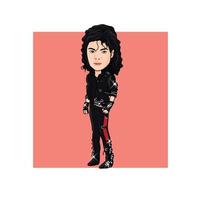 Surakarta Indonesië - 18 december 2021, Michael Jackson karikatuur illustratie op witte achtergrond vector