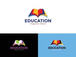 kinderen school logo ontwerp, boek logo, online school logo ontwerp vector sjabloon