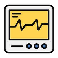 plat ontwerp van elektrocardiogrampictogram vector