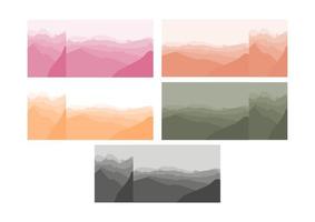 fantasie op het thema van het ochtendlandschap, zonsopgang in de bergen, panoramisch uitzicht, vectorillustratie vector