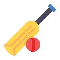 vleermuis en bal met ontwerp van cricketpictogram vector