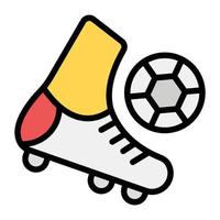voetbal kick icoon in trendy stijl vector