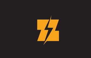 w geel zwart alfabet letterpictogram logo. elektrisch bliksemontwerp voor stroom- of energiebedrijven vector