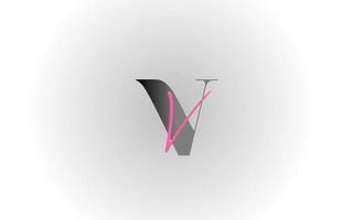 grijs roze v alfabet letterpictogram logo. creatief ontwerp voor bedrijf en bedrijf vector