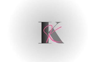 grijs roze k alfabet letterpictogram logo. creatief ontwerp voor bedrijf en bedrijf vector