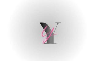 grijs roze y alfabet letterpictogram logo. creatief ontwerp voor bedrijf en bedrijf vector