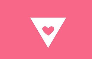 v roze liefde hart alfabet logo letterpictogram. creatief ontwerp voor een datingsitebedrijf of bedrijf vector