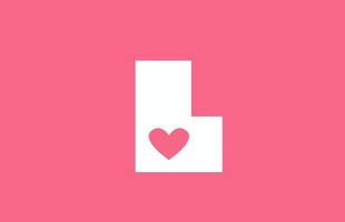 l roze liefde hart alfabet letterpictogram logo. creatief ontwerp voor een datingsitebedrijf of bedrijf vector