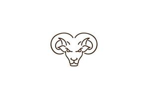 gehoornde lam geit schaap hoofd voor aries dierenriem logo ontwerp vector