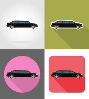 auto limousine plat pictogrammen vector illustratie