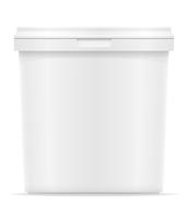 witte plastic container voor ijs of dessert vectorillustratie vector