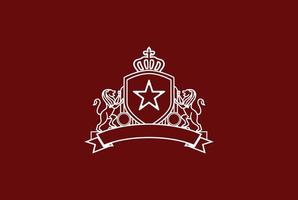 elegant luxe leeuwenkoning kroon embleem embleemontwerp vector