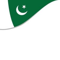 vlag van pakistan in de bovenhoek met witte achtergrond vector