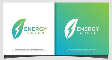 eco energie met blad logo ontwerp vector