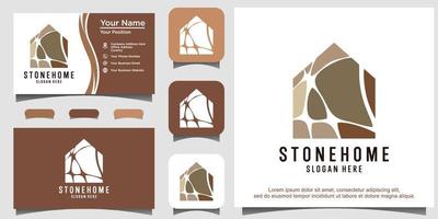 stenen huis logo ontwerp vector