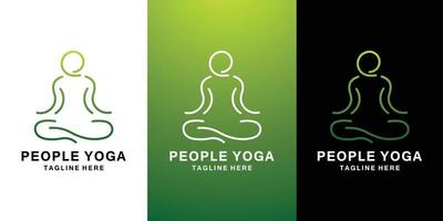mensen yoga of meditatie logo ontwerpsjabloon vector