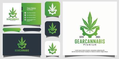 uitrusting en cannabis logo ontwerp vector