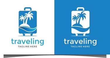 strand reiziger logo ontwerp vector